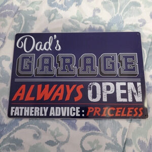 NEW Dad's Garage Metal Tin Sign Wall Mounted Workshop Man Cave Father's Day Gift